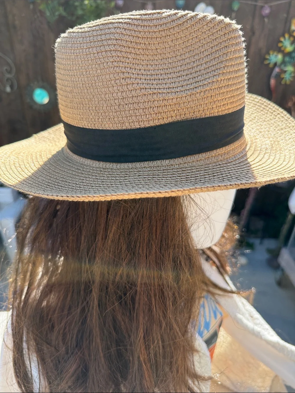 SPF Bolero Woven Straw Sun Hat with Black Band